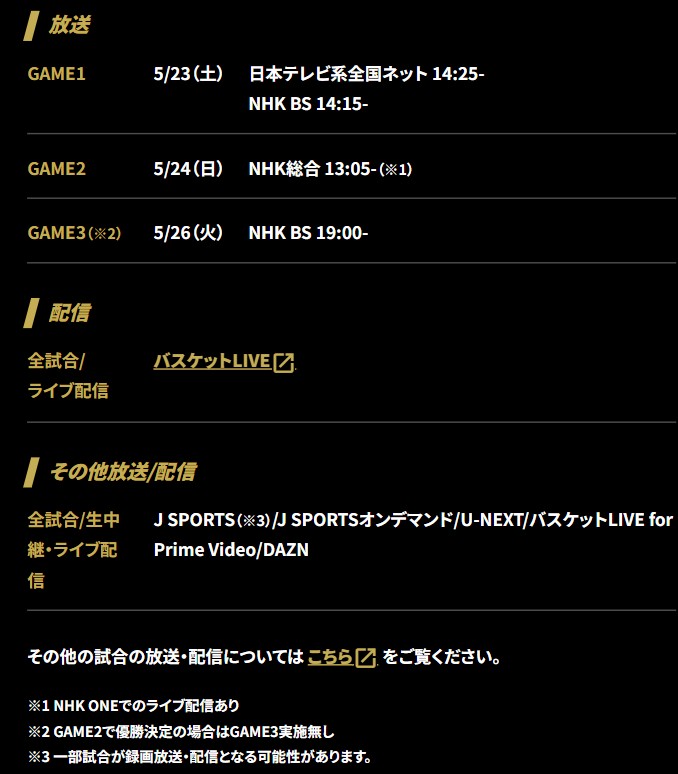 Bリーグ_チャンピオンシップ2025-2026ファイナル放送メディア